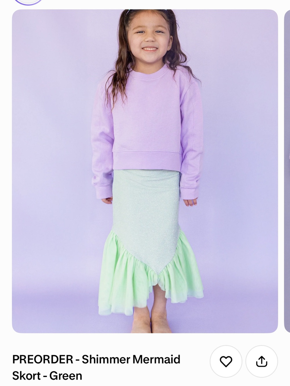 Taylor Joelle Shimmer Mermaid Skort in Green